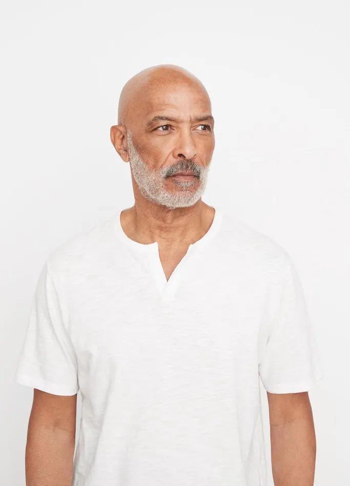 Vince TShirts and Polos Men Slub SplitNeck TShirt Off White