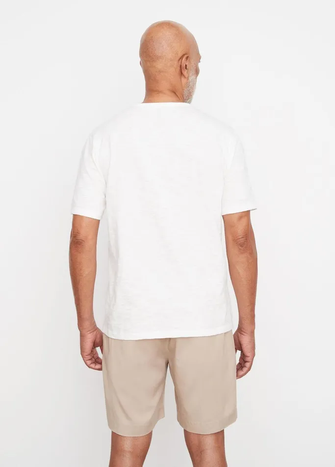 Vince TShirts and Polos Men Slub SplitNeck TShirt Off White