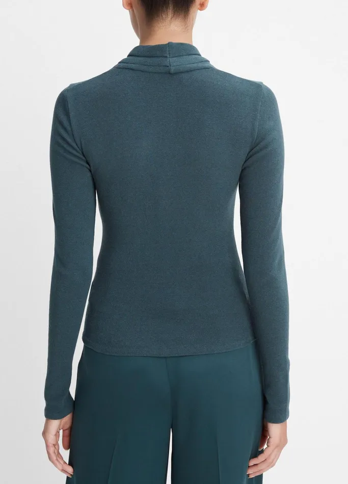 Vince TShirts Women Fixed Wrap LongSleeve Top Azurine