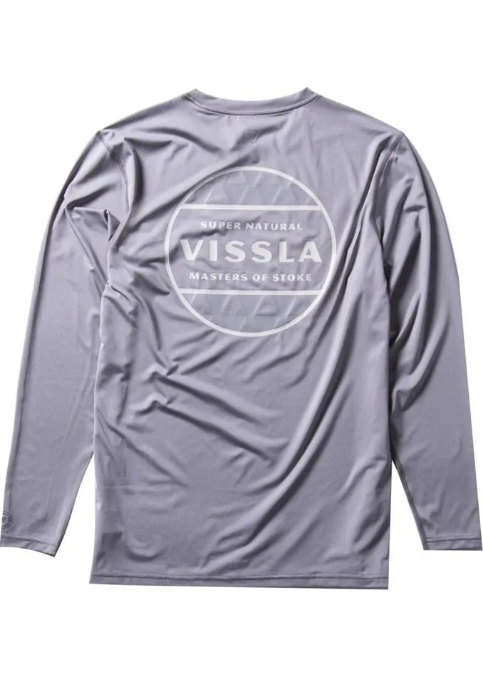 Wetsuit Tops and Lycra Easy Seas Eco Long Sleeve Lycra Rash Guard Grey 2 8211 Vissla Men
