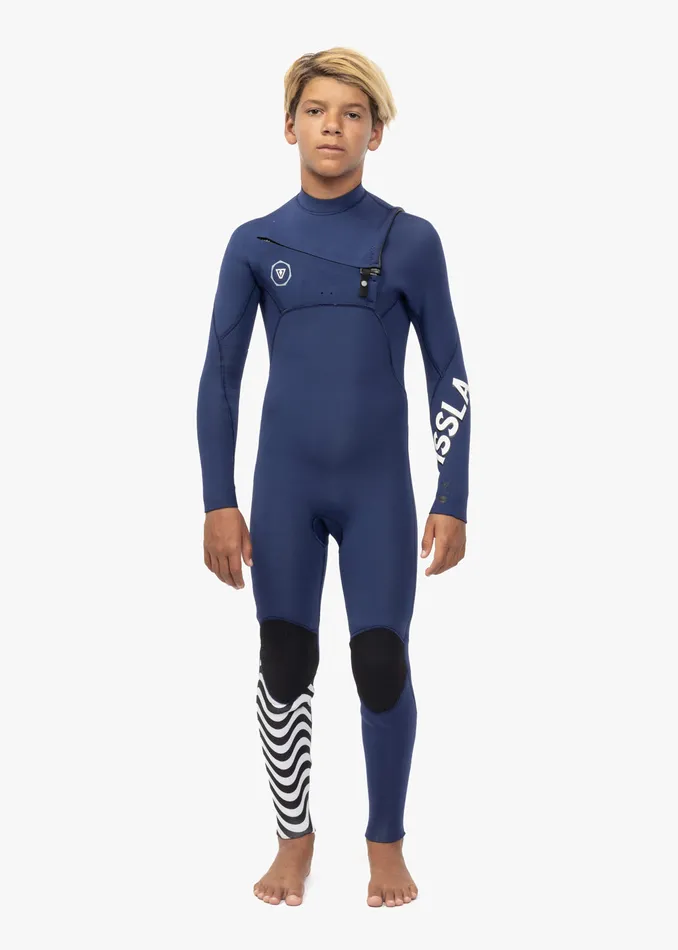 Wetsuits 7 Seas Boys 32 Full Chest Zip Wetsuit Naval Vissla Youth