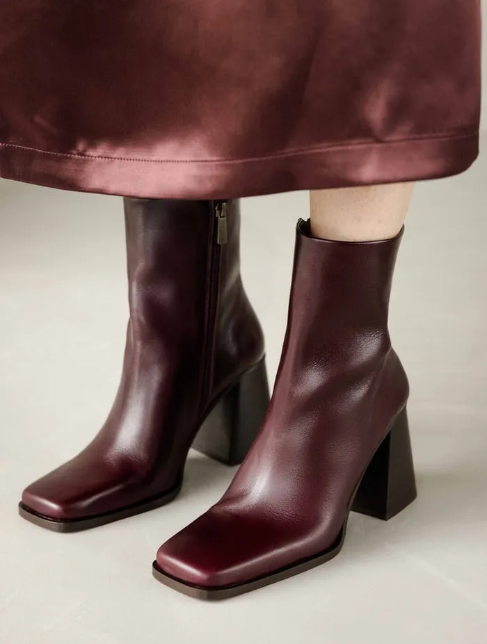 Wilma Cabernet Women Bobbies Ankle Boots