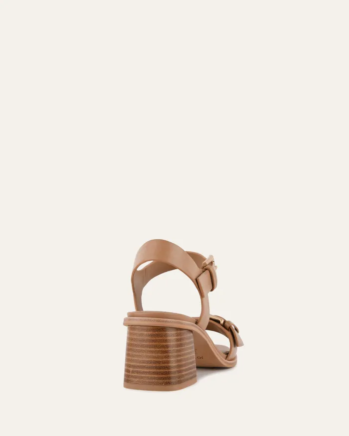 Winona mid heel sandals tan leather MID SANDALS jomercer Women Winona mid heel sandals tan leather MID SANDALS jomercer Women