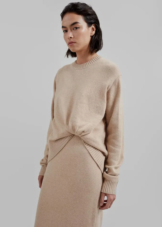 Women 31 Philip Lim Long Sleeve Draped Knit Dress 8211 Beige The Frankie Shop Dresses