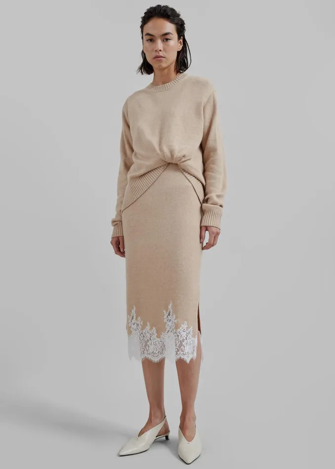 Women 31 Philip Lim Long Sleeve Draped Knit Dress 8211 Beige The Frankie Shop Dresses