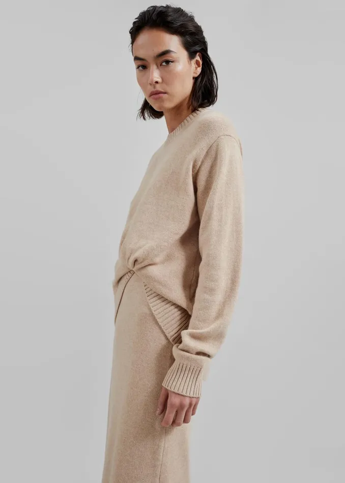 Women 31 Philip Lim Long Sleeve Draped Knit Dress 8211 Beige The Frankie Shop Dresses