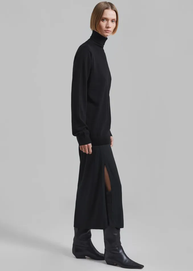 Women Abigail Side Slit Maxi Skirt 8211 Black The Frankie Shop Bottoms