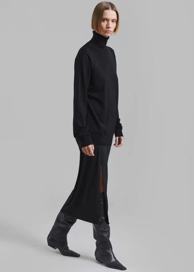 Women Abigail Side Slit Maxi Skirt 8211 Black The Frankie Shop Bottoms
