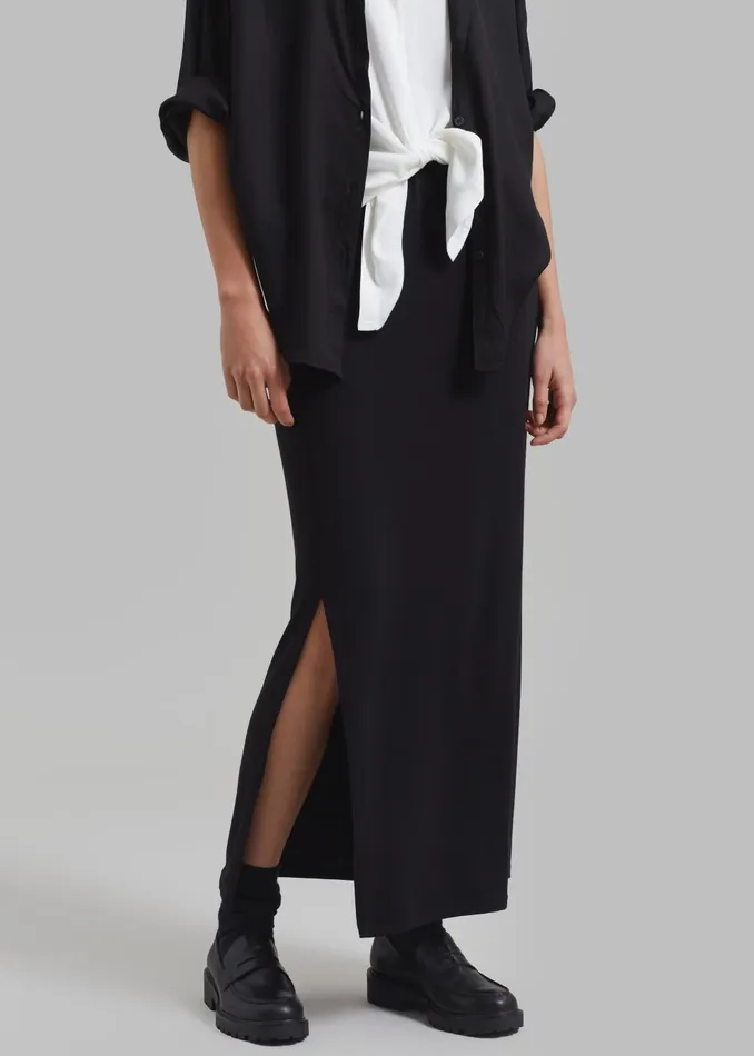 Women Abigail Side Slit Maxi Skirt 8211 Black The Frankie Shop Bottoms