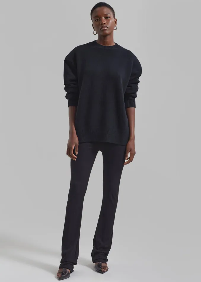 Women Akimi Ribbed Pants 8211 Black The Frankie Shop Bottoms