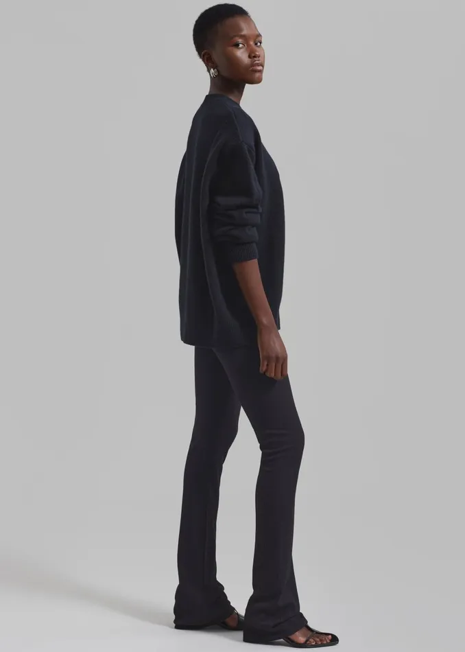 Women Akimi Ribbed Pants 8211 Black The Frankie Shop Bottoms