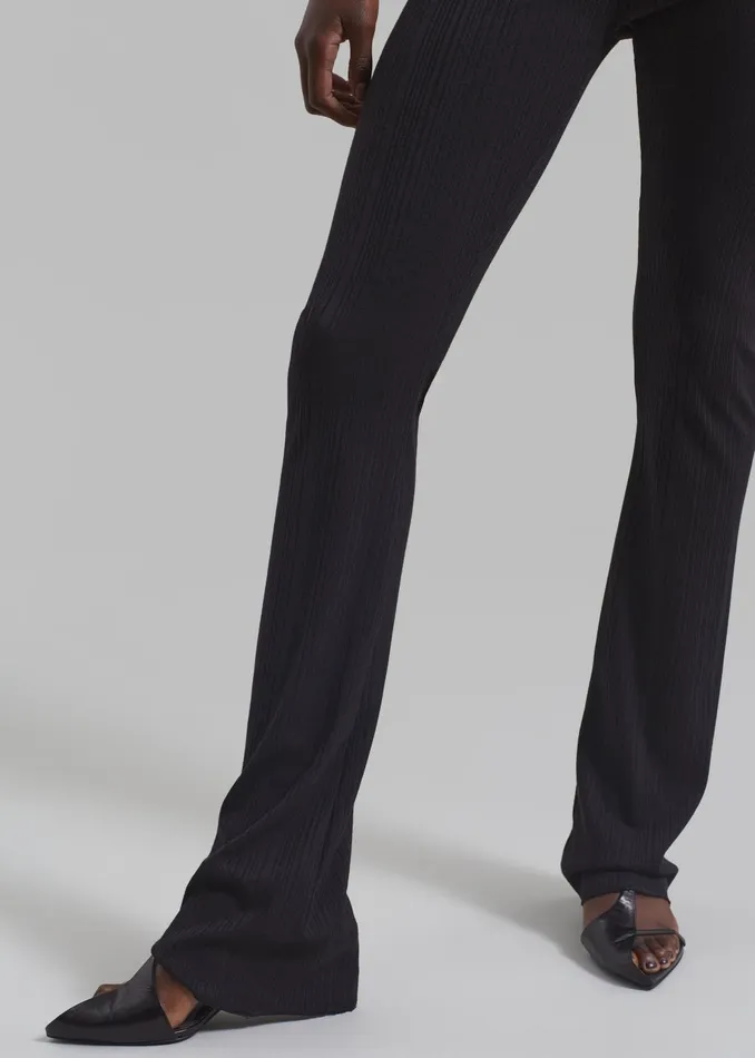 Women Akimi Ribbed Pants 8211 Black The Frankie Shop Bottoms