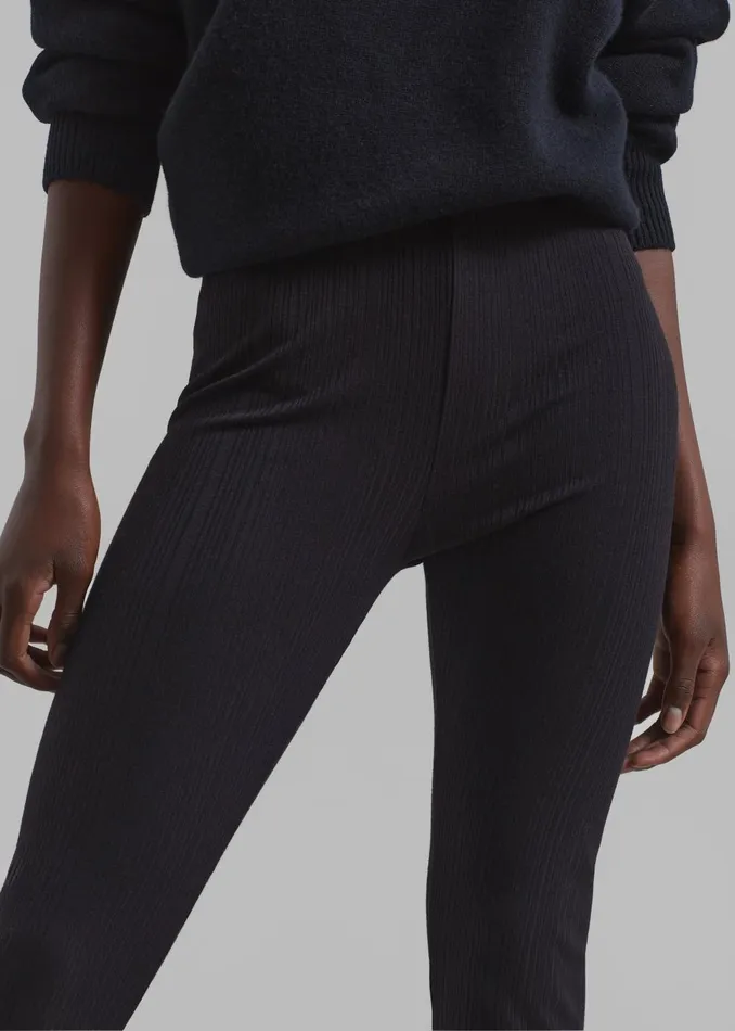 Women Akimi Ribbed Pants 8211 Black The Frankie Shop Bottoms