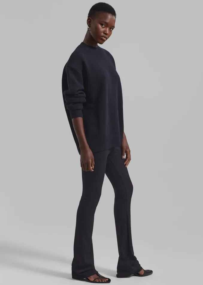 Women Akimi Ribbed Pants 8211 Black The Frankie Shop Bottoms