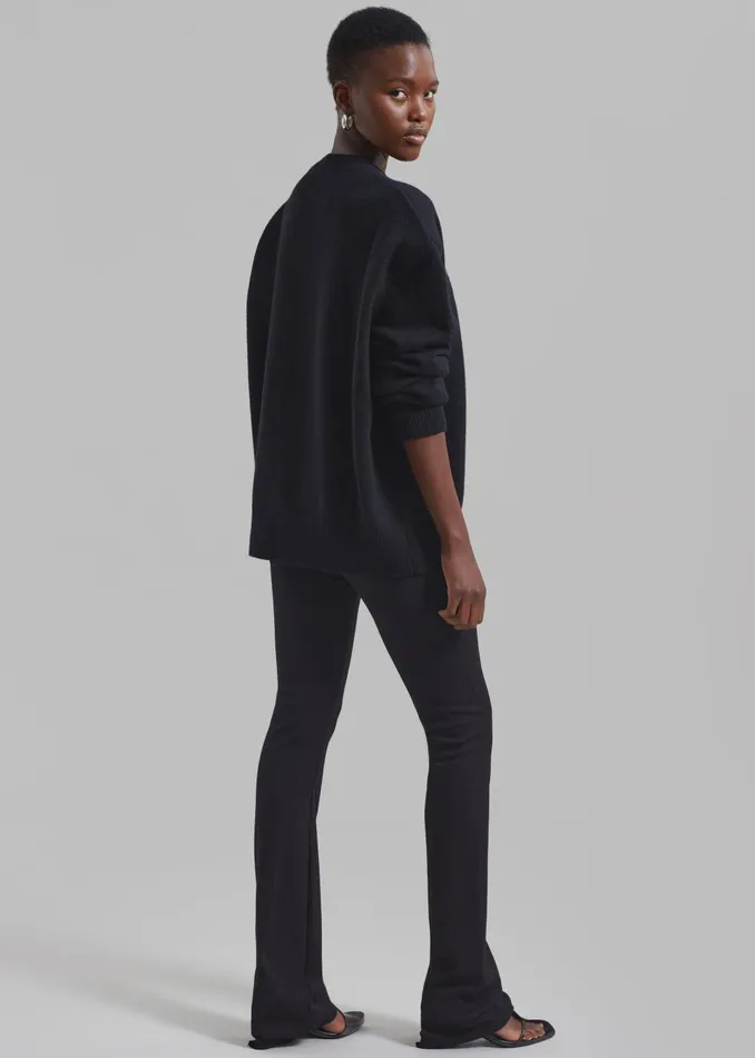 Women Akimi Ribbed Pants 8211 Black The Frankie Shop Bottoms