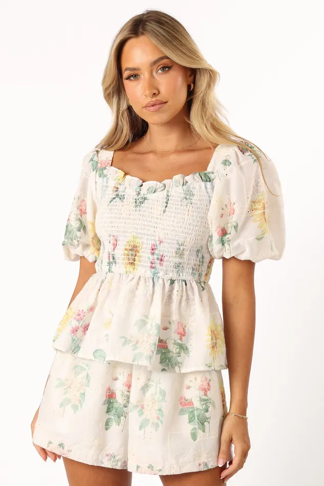 Women Alina Shorts 8211 White Floral White Floral Shorts petalandpup
