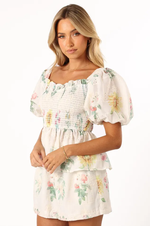 Women Alina Shorts 8211 White Floral White Floral Shorts petalandpup