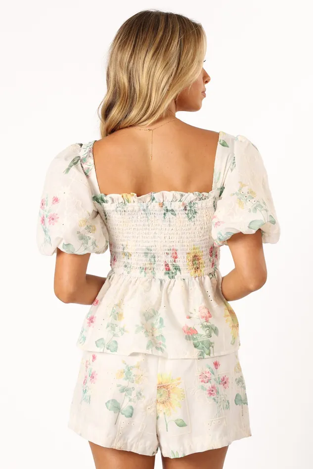 Women Alina Shorts 8211 White Floral White Floral Shorts petalandpup