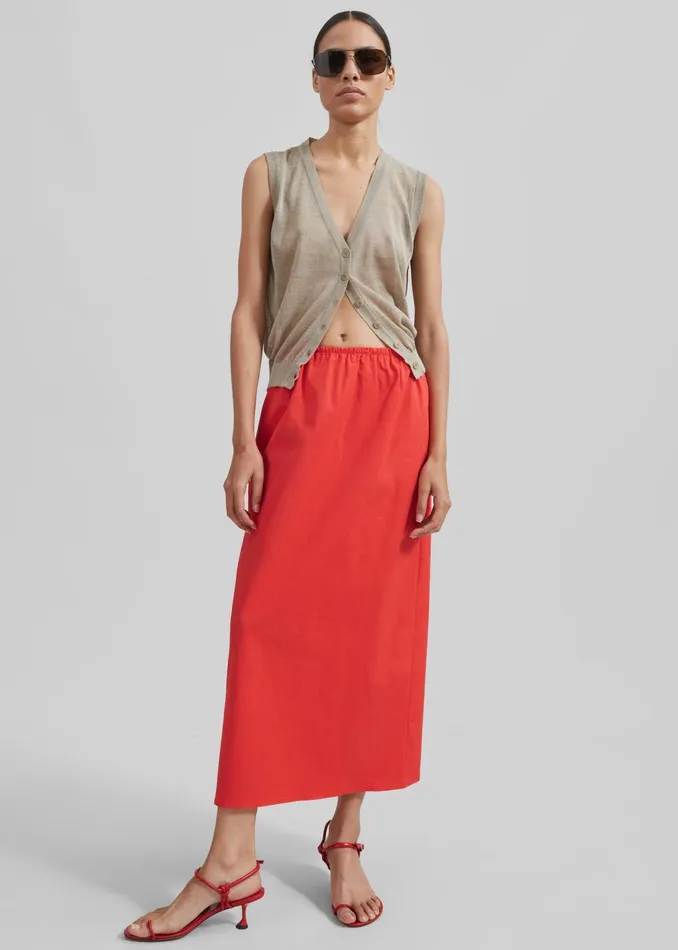 Women Alva Midi Skirt 8211 Red The Frankie Shop Bottoms
