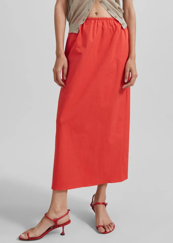 Women Alva Midi Skirt 8211 Red The Frankie Shop Bottoms