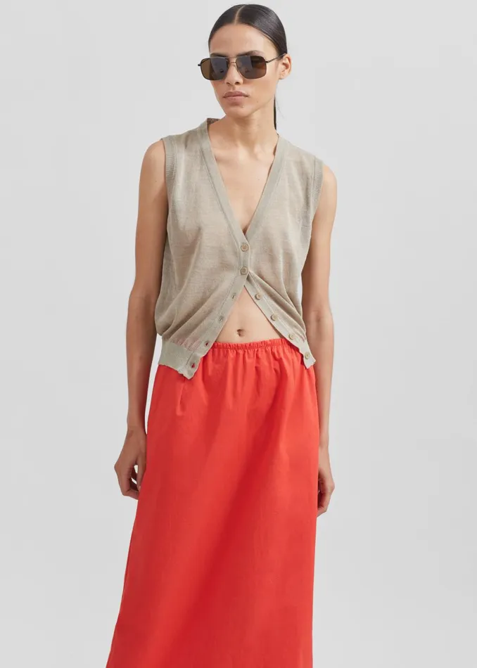 Women Alva Midi Skirt 8211 Red The Frankie Shop Bottoms