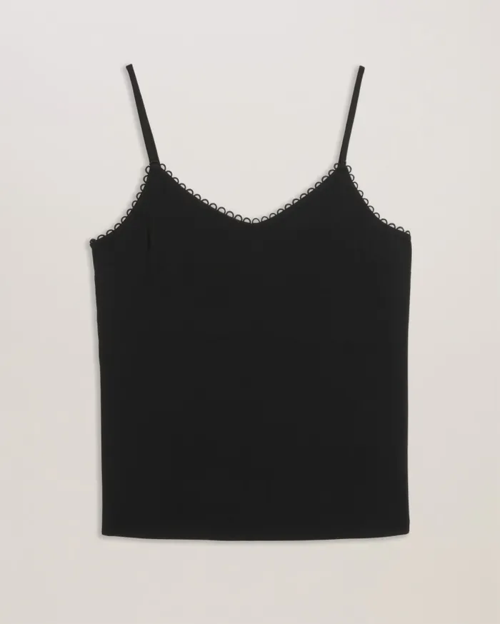 Women ANDRENO 8211 Strappy Cami With Looped Trims Black Ted Baker Tops and Blouses