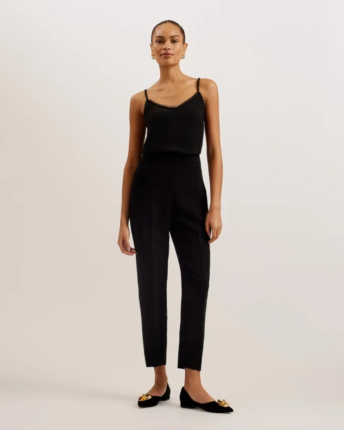 Women ANDRENO 8211 Strappy Cami With Looped Trims Black Ted Baker Tops and Blouses