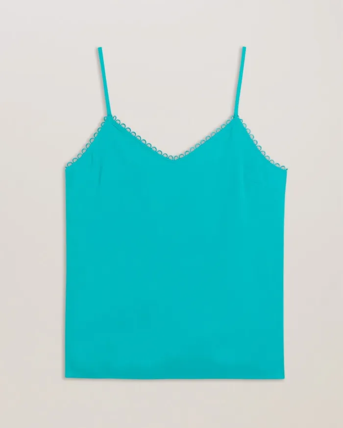 Women ANDRENO 8211 Strappy Cami With Looped Trims Green Ted Baker Tops and Blouses