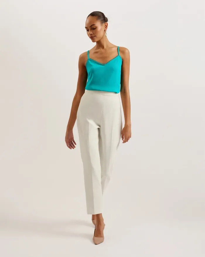 Women ANDRENO 8211 Strappy Cami With Looped Trims Green Ted Baker Tops and Blouses Women ANDRENO 8211 Strappy Cami With Looped Trims Green Ted Baker Tops and Blouses