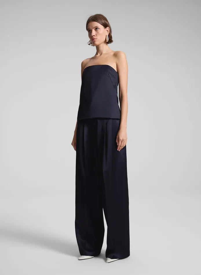 Women Ani Strapless Satin Top Deep Navy ALC Tops