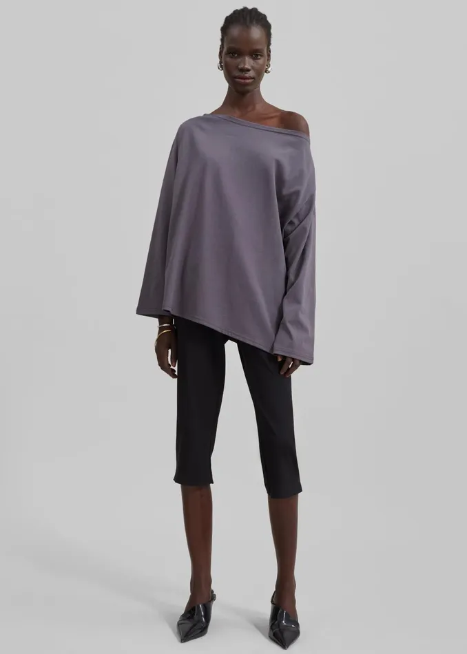 Women Apollo Long Sleeve Tee 8211 Charcoal The Frankie Shop Tops
