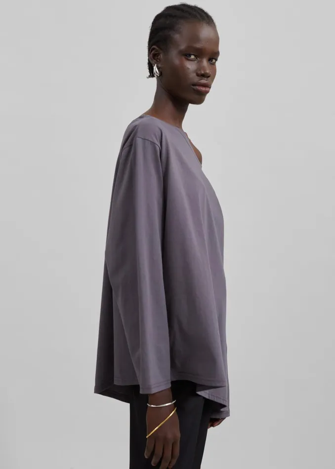 Women Apollo Long Sleeve Tee 8211 Charcoal The Frankie Shop Tops