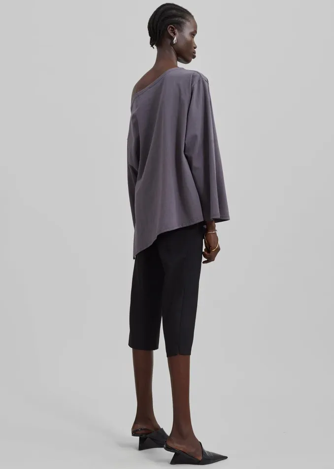 Women Apollo Long Sleeve Tee 8211 Charcoal The Frankie Shop Tops