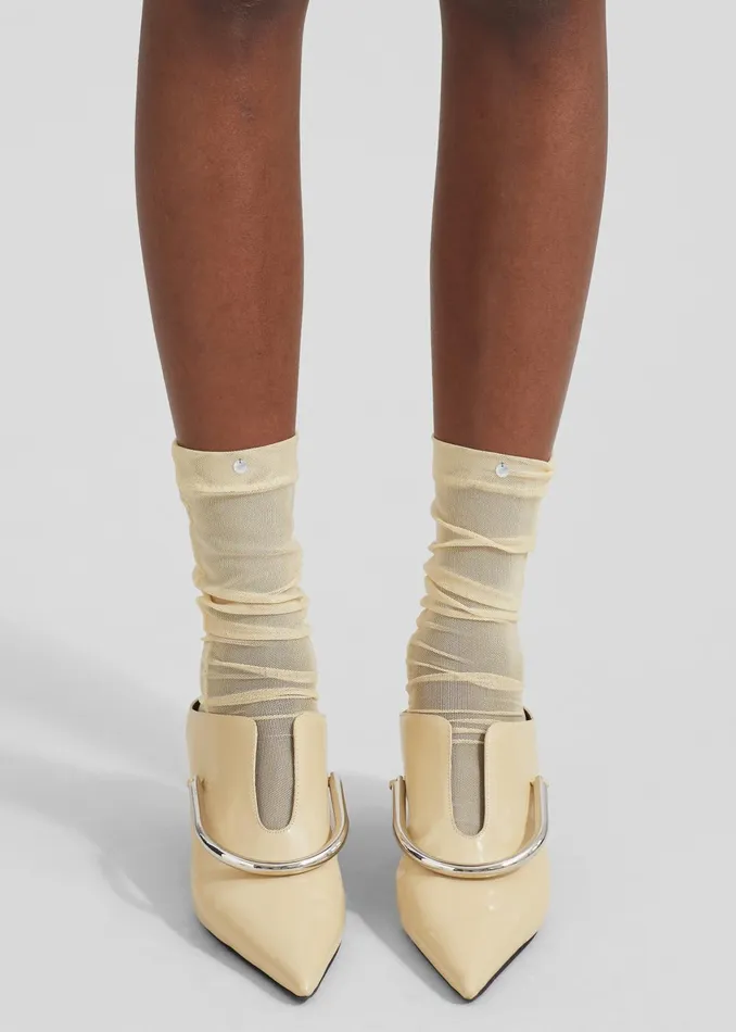 Women Aylin Sheer Socks 8211 Pale Yellow The Frankie Shop