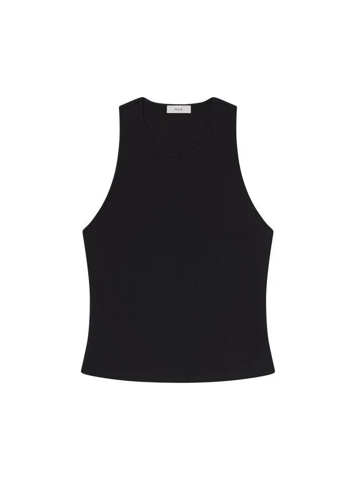 Women Belle Compact Knit Top Black ALC Tees and Tanks