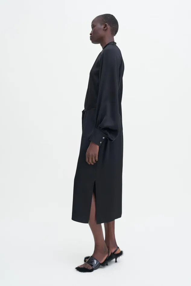 Women Belted Long Sleeve Dress Black Filippa K Dresses