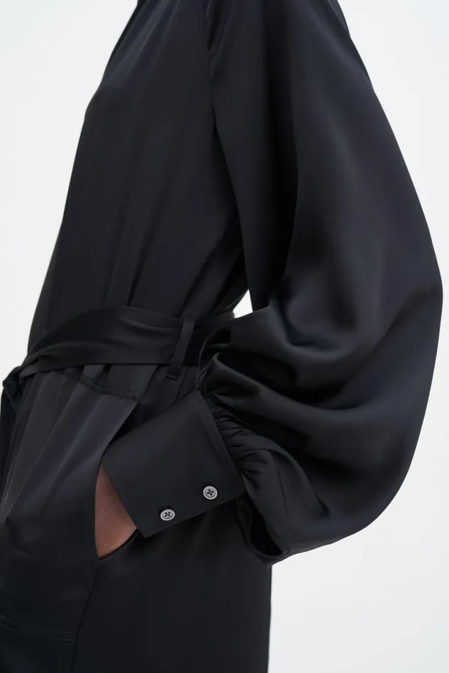 Women Belted Long Sleeve Dress Black Filippa K Dresses