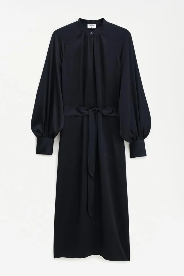 Women Belted Long Sleeve Dress Black Filippa K Dresses