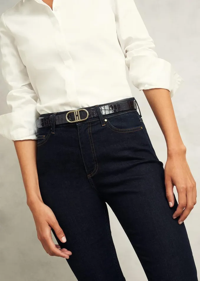 Women Belts Hobbs Kiera Leather Hip Belt Black