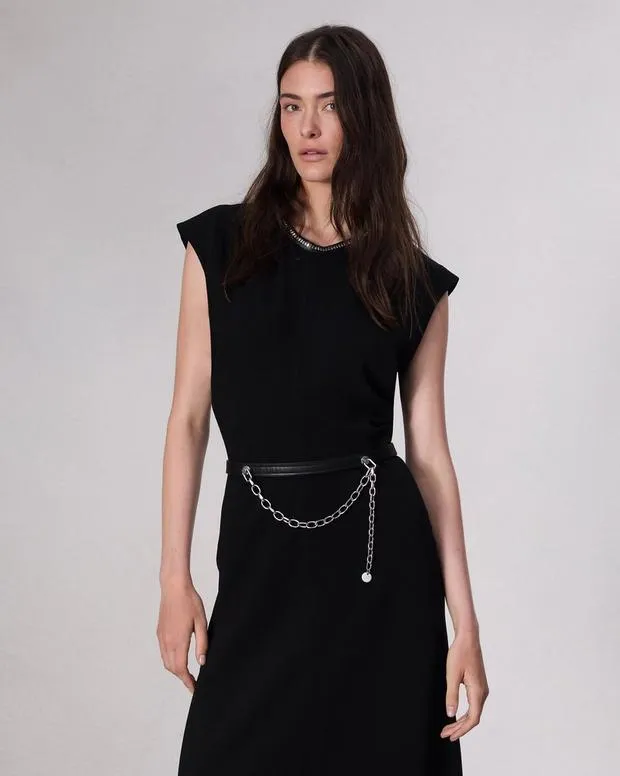 Women Belts Rag and Bone Mari Leather Belt Black