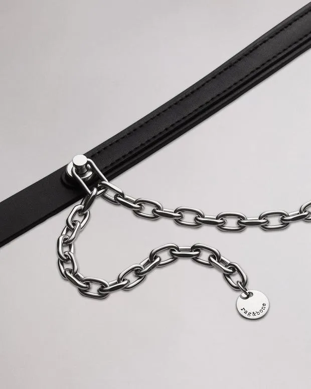 Women Belts Rag and Bone Mari Leather Belt Black