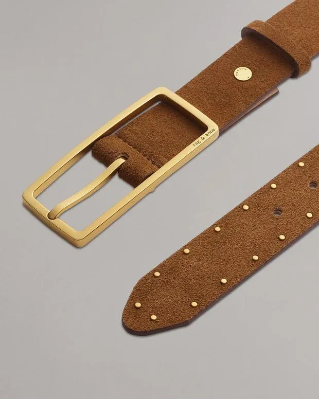 Women Belts Rag and Bone Rebound Suede Belt Brownwood Suede