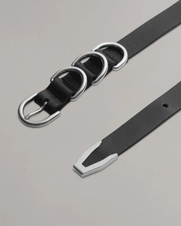 Women Belts Rag and Bone Spire Double Buckle Belt Black