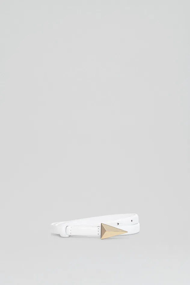 Women Belts Scanlan Theodore TRIANGLE TRIM BELT 12 BIANCO Women Belts Scanlan Theodore TRIANGLE TRIM BELT 12 BIANCO
