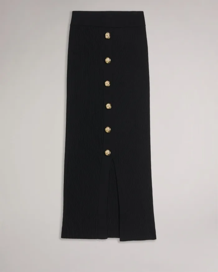 Women BETYLOU 8211 Ribbed Knit Midi Pencil Skirt Black Ted Baker Skirts