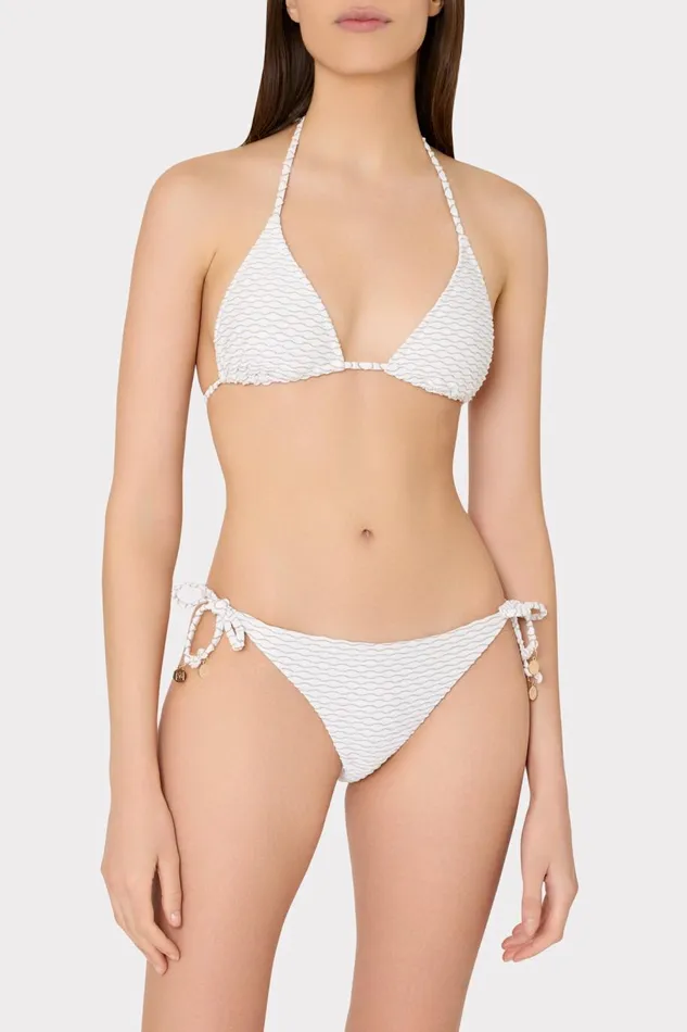 Women Bikinis Milly Textured Waves Triangle Bikini Top White Women Bikinis Milly Textured Waves Triangle Bikini Top White
