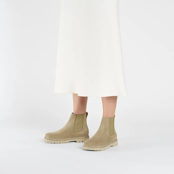 Women Birkenstock Boots Highwood Slip Taupe