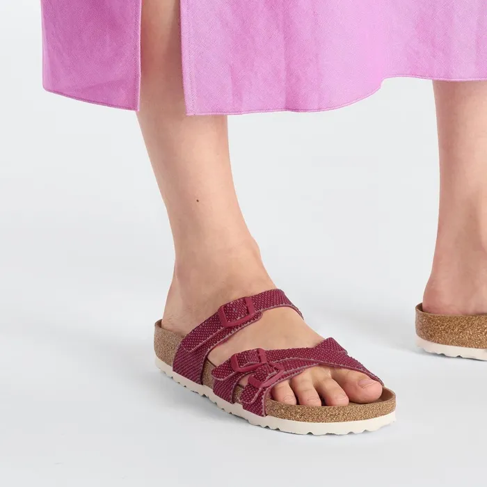 Women Birkenstock MultiStrap Franca Vegan Fuchsia Tulip