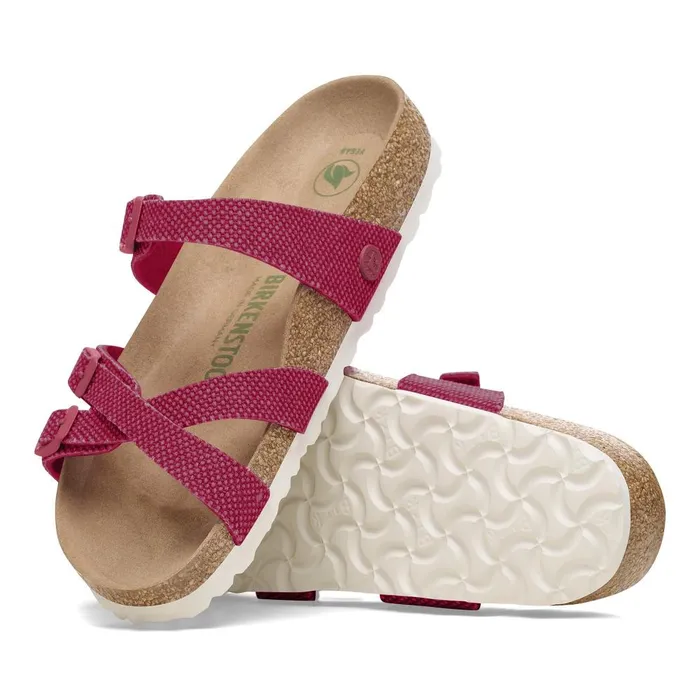 Women Birkenstock MultiStrap Franca Vegan Fuchsia Tulip