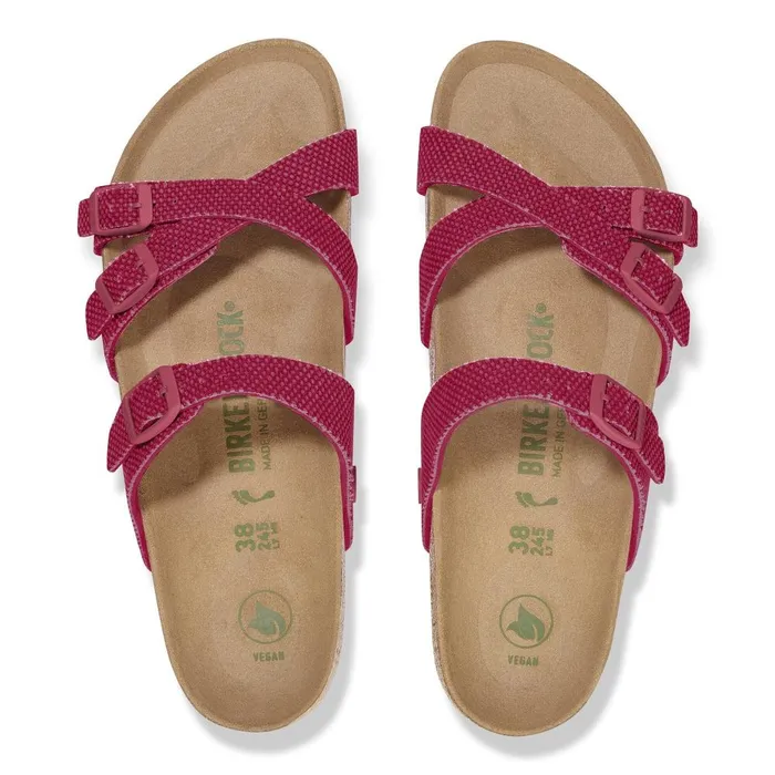 Women Birkenstock MultiStrap Franca Vegan Fuchsia Tulip